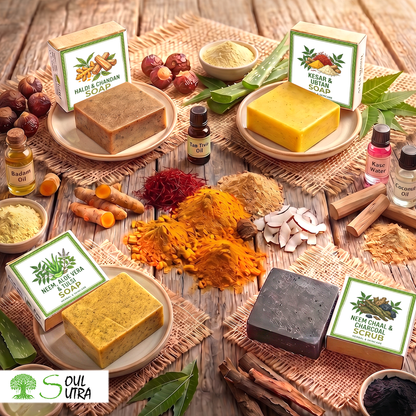 2 TYPE DETOX + 2 TYPE GLOW SOAP BY SOUL SUTRA [ PACK OF 4 ]