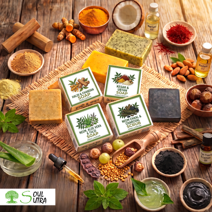 2 TYPE DETOX + 2 TYPE GLOW SOAP BY SOUL SUTRA [ PACK OF 4 ]