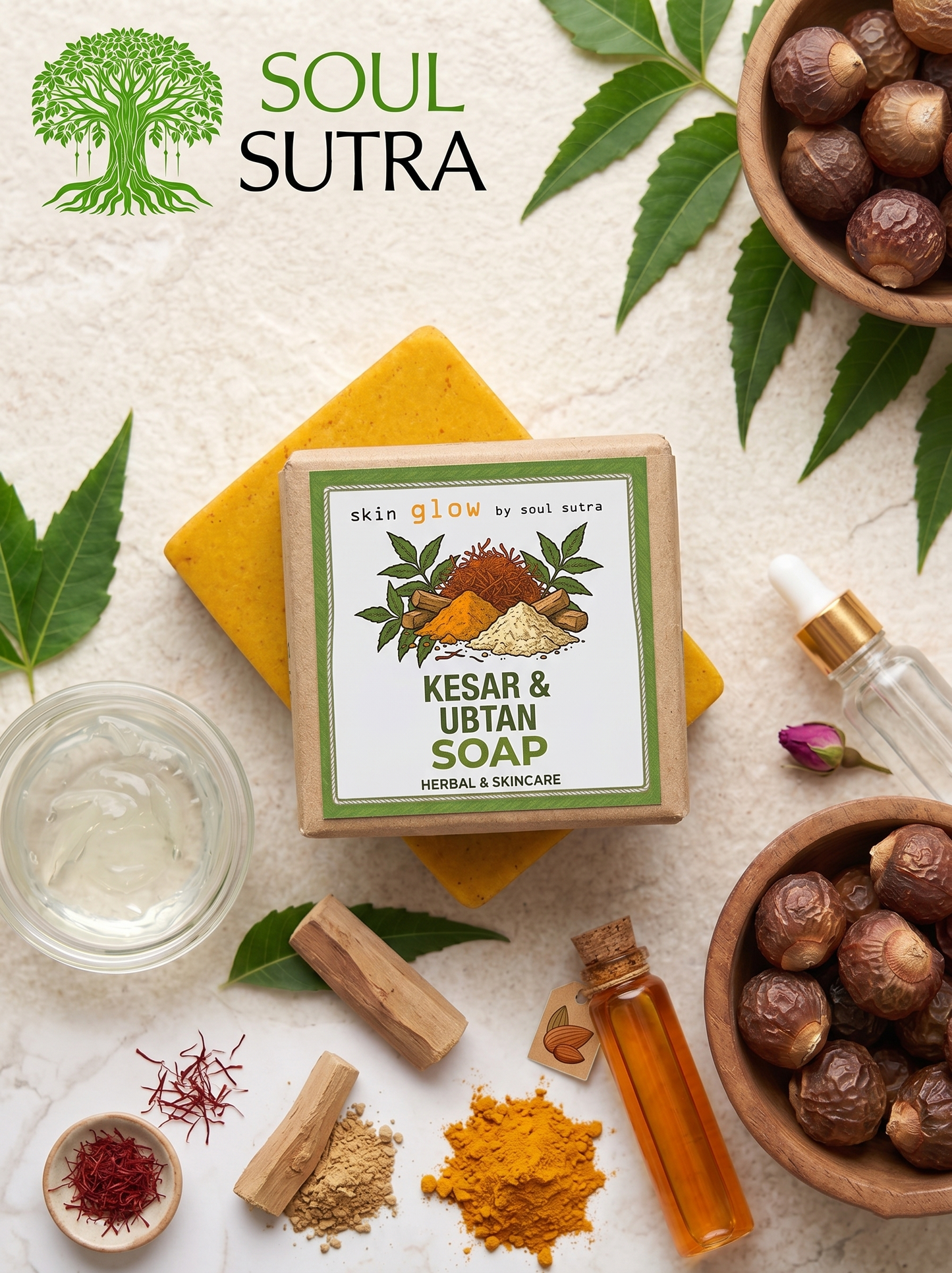 KESAR UBTAN FOR GLOW BY SOUL SUTRA [ PACK OF 4 ]