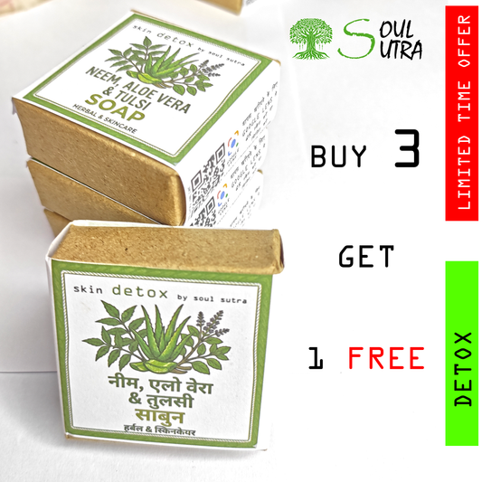 NEEM ALOEWERA & TULSI FOR DETOX BY SOUL SUTRA [PACK OF 4 ]