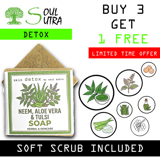 NEEM ALOEWERA & TULSI FOR DETOX BY SOUL SUTRA [PACK OF 4 ]